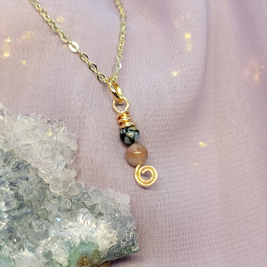 Dainty Ocean Jasper Fairy Necklace