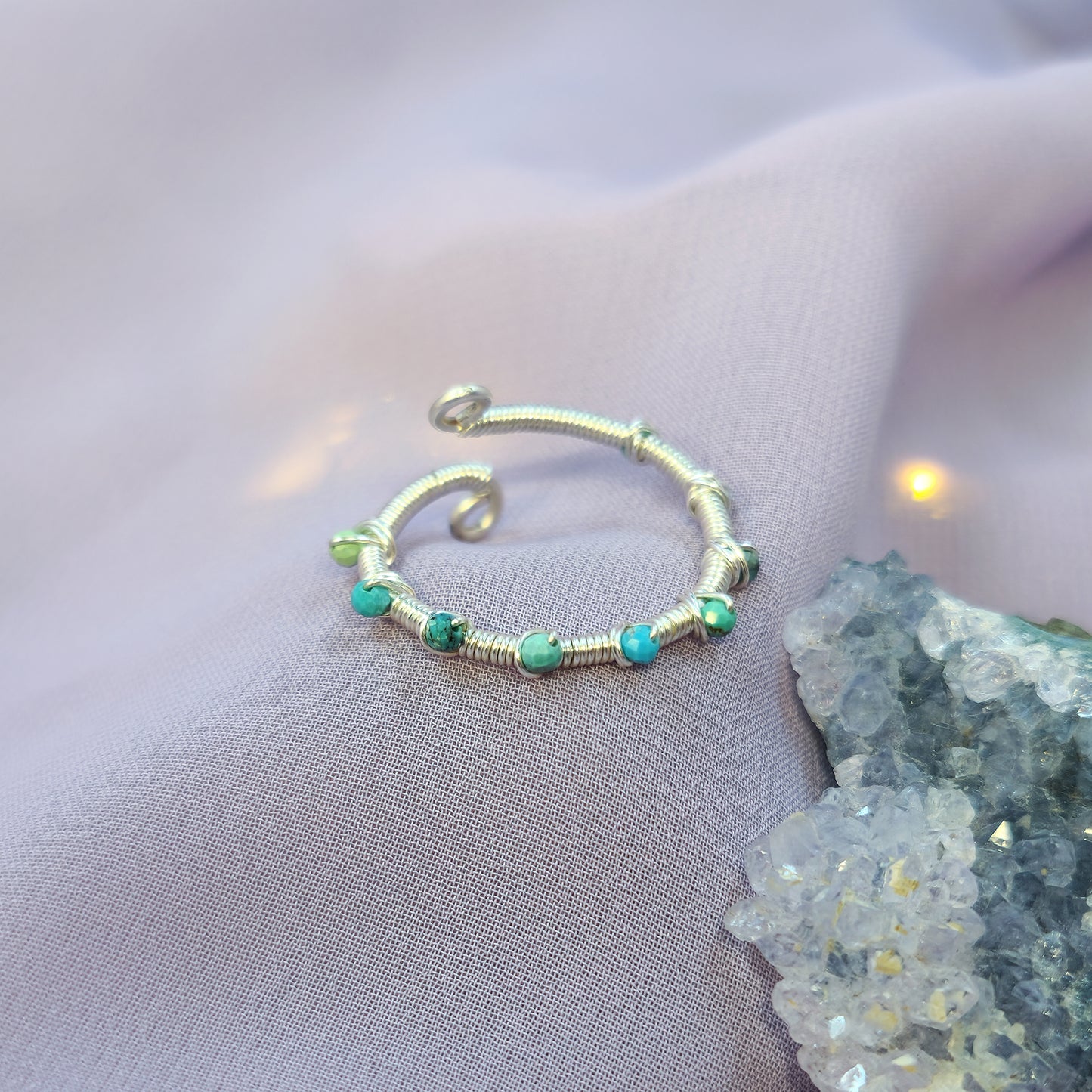 Sea Fairy Siren African Jasper Adjustable Ring