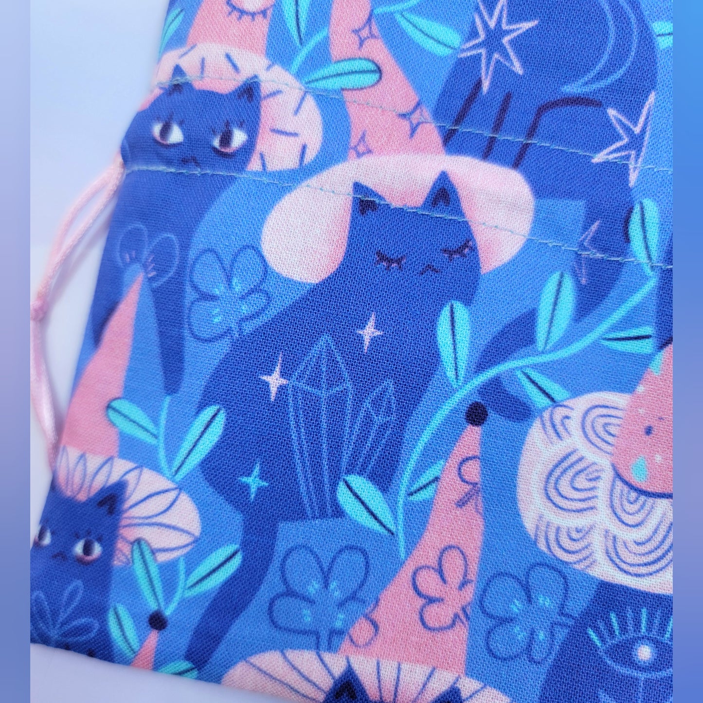 Mystical Witchy Kitty Cat Crystal Pouch