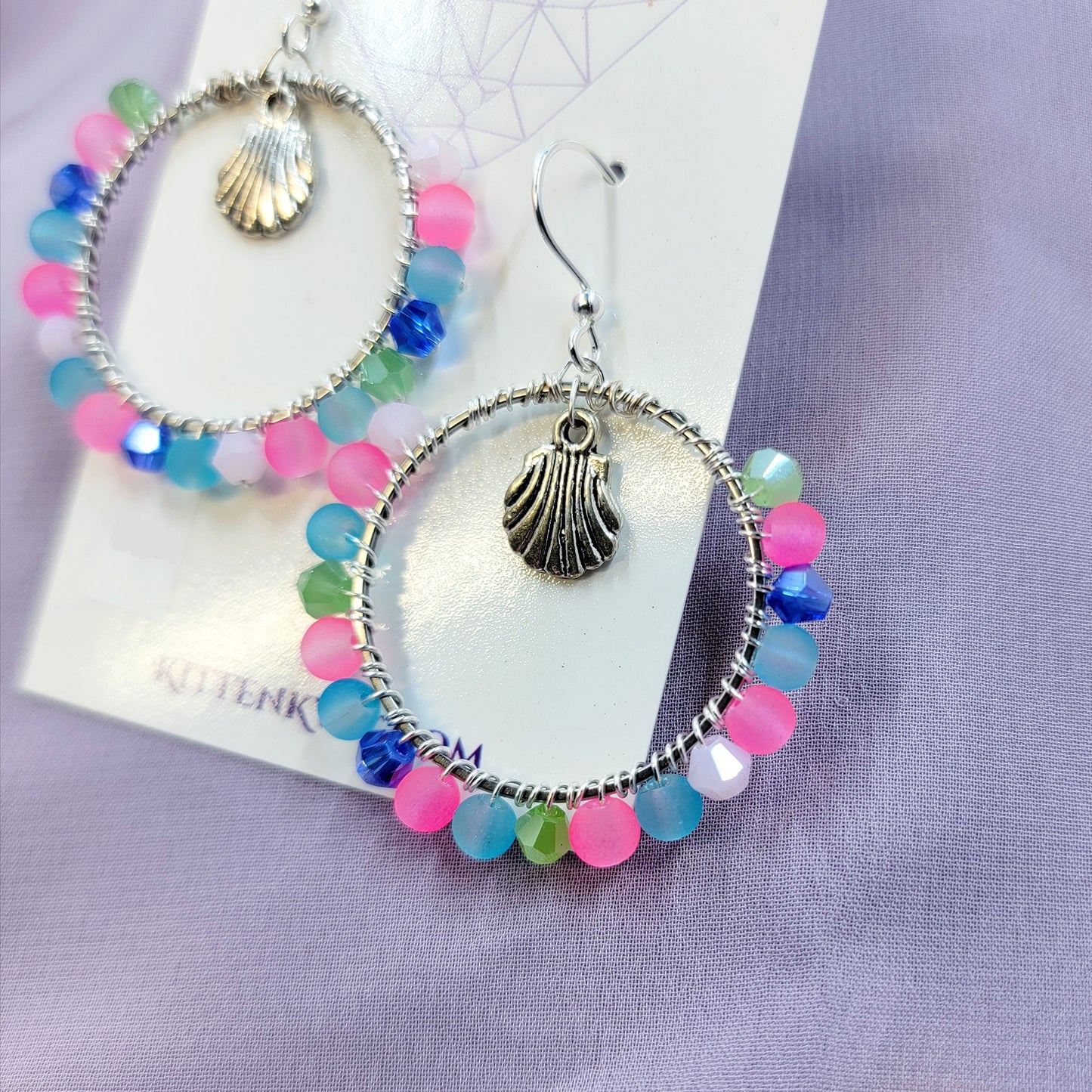 Czech Glass Seashell Earrings