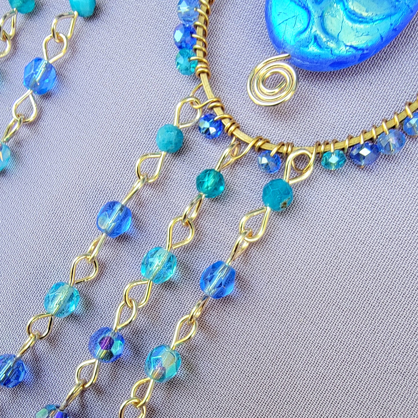 Blue Apatite Flower Earrings