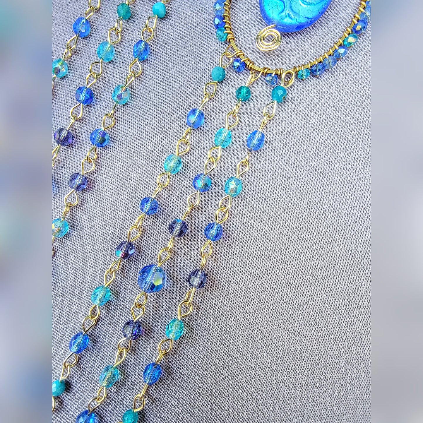 Blue Apatite Flower Earrings