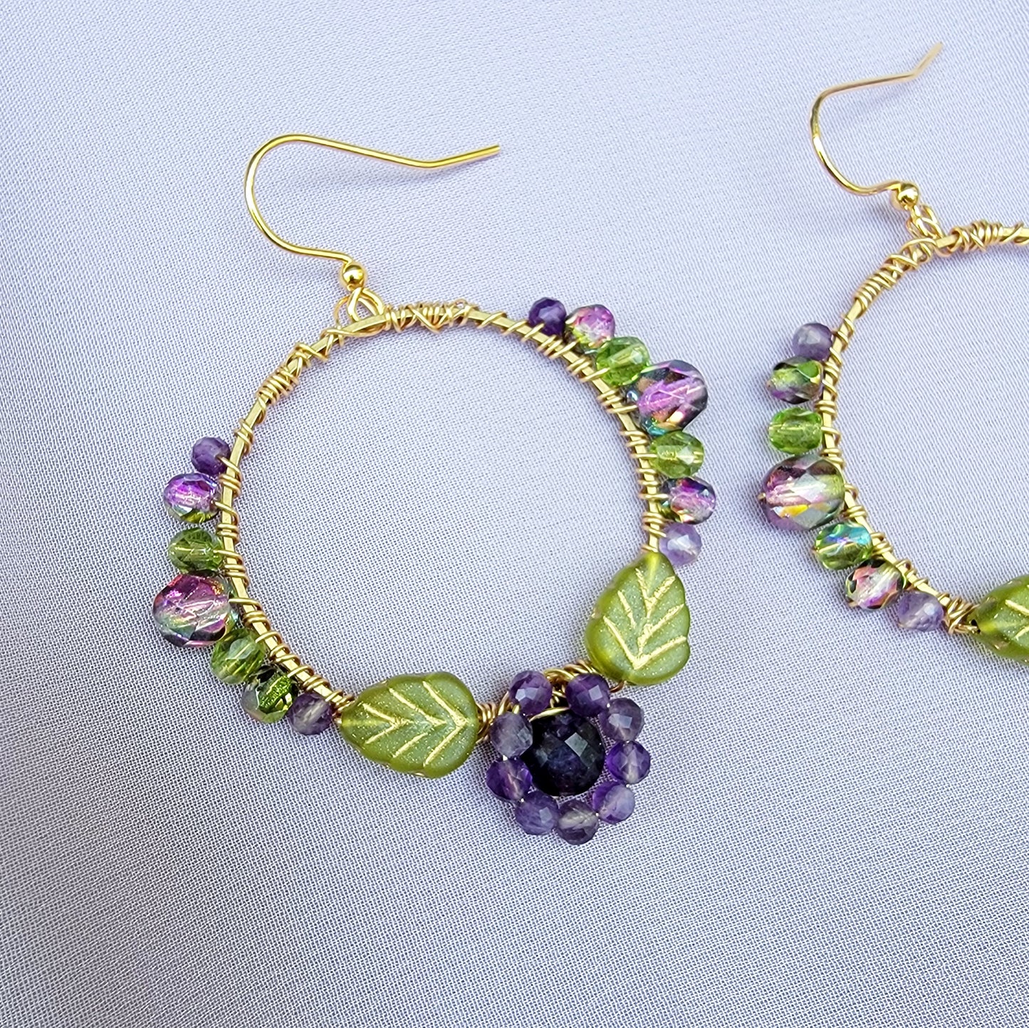 Fairy Amethyst Flower Garden Earrings