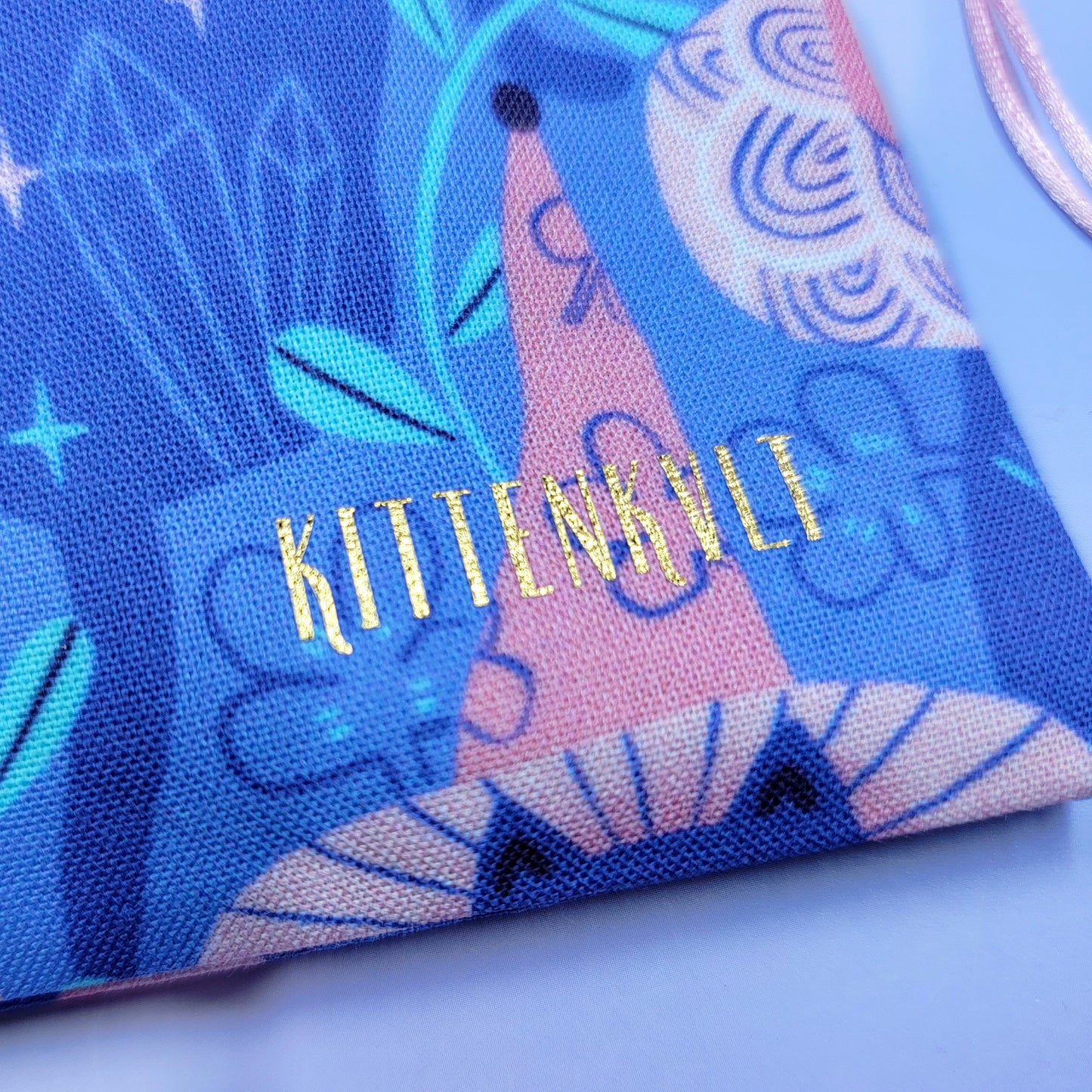 Mystical Witchy Kitty Cat Pastel Garden Trinket Pouch