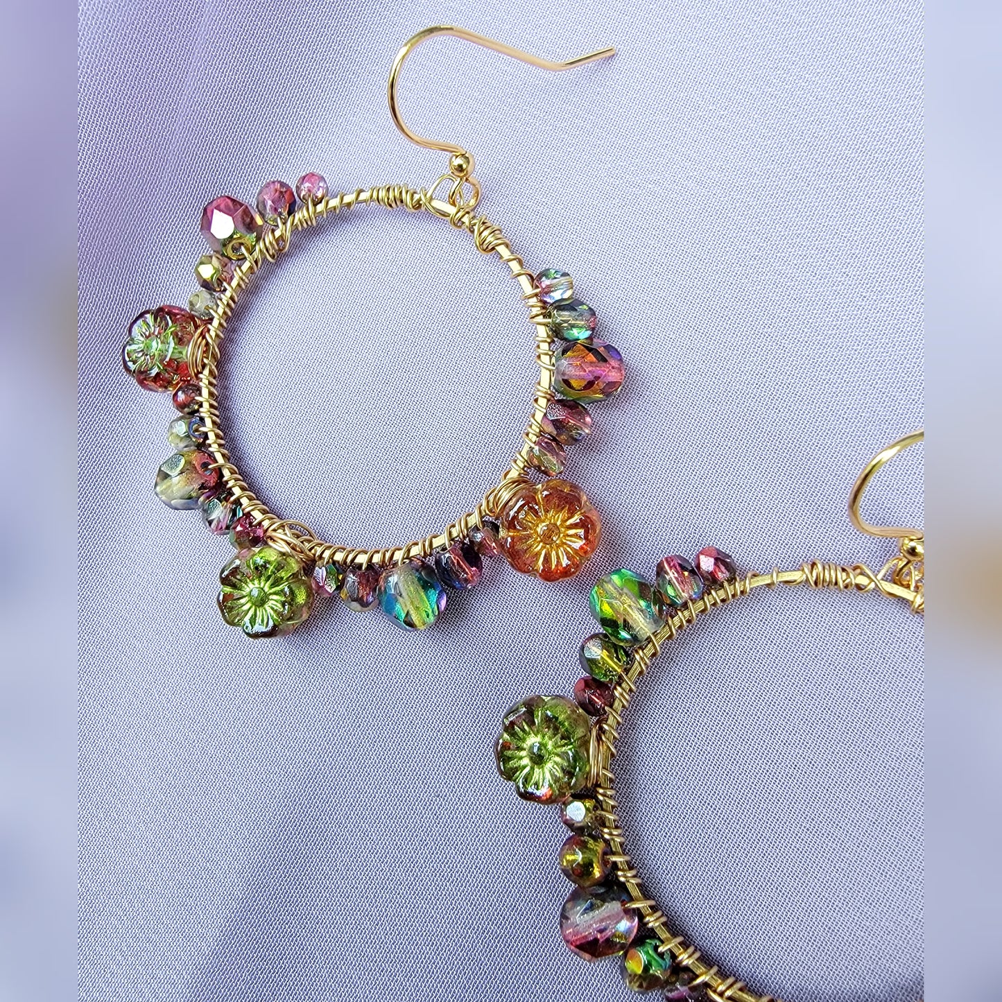 Rainbow Flower Earrings