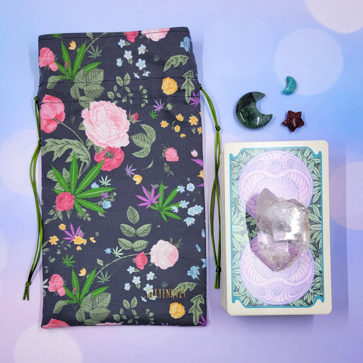 Roses, Pot Leaf, Wildflowers Tarot Pouch