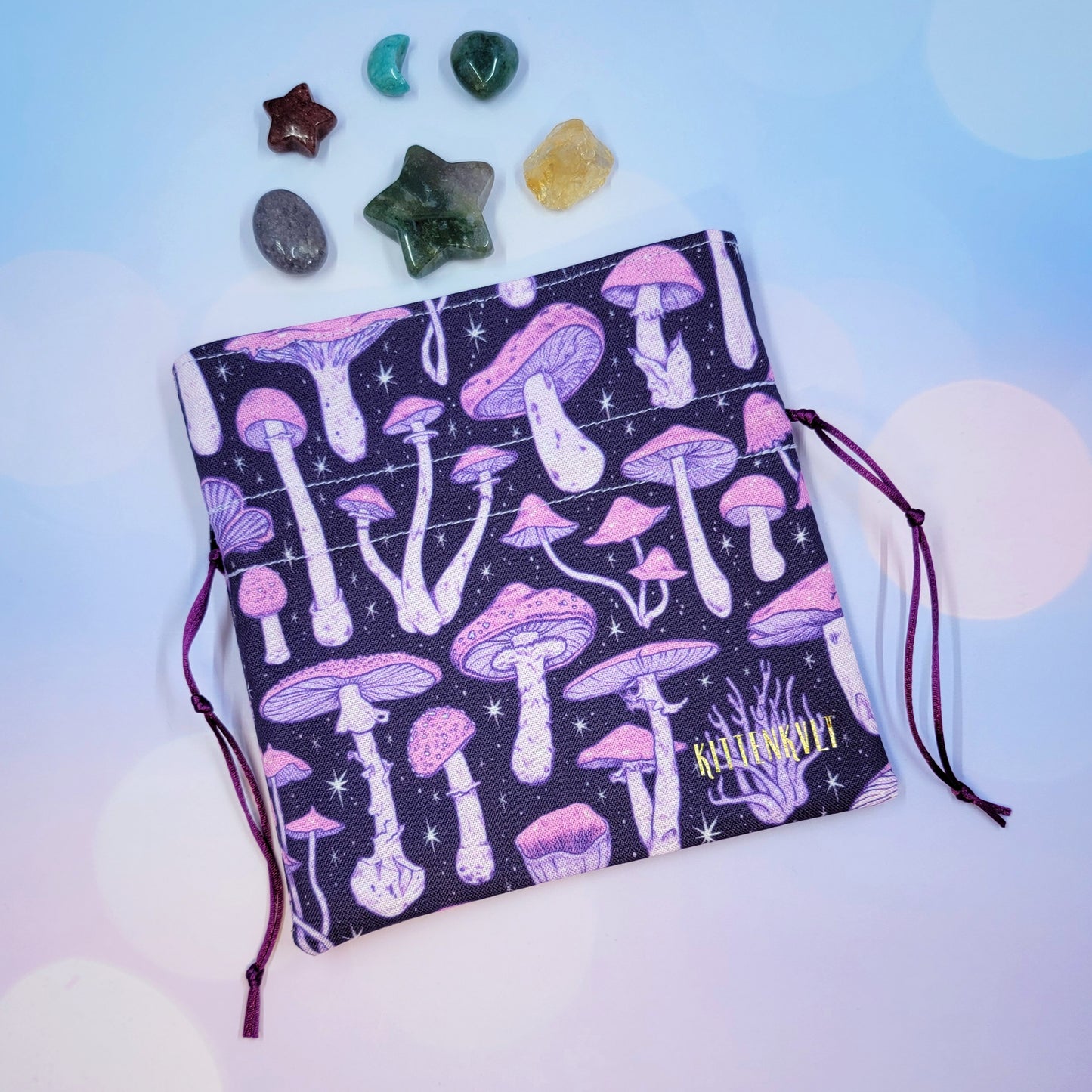 Mystical Witchy Mushroom Crystal Pouch