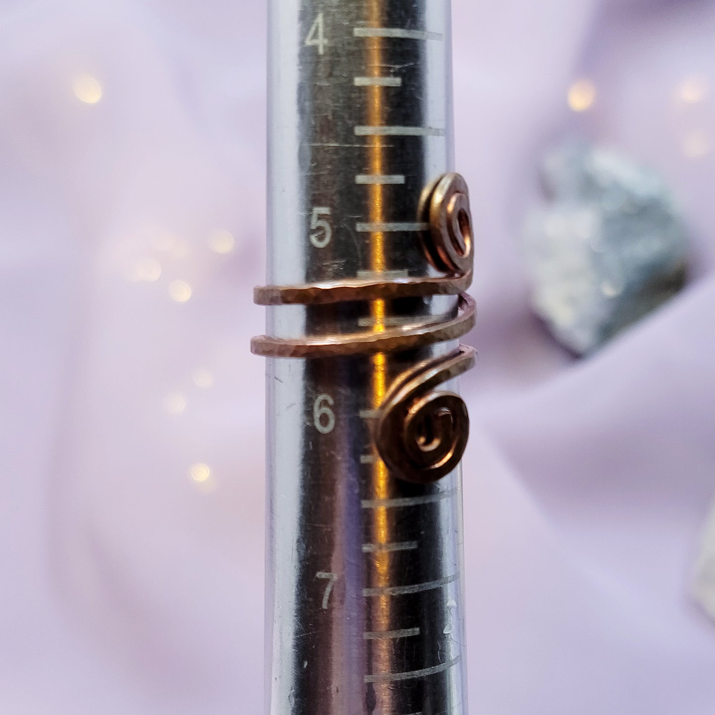 Adjustable Whimsical Fairy Swirl Hammered Copper Ring