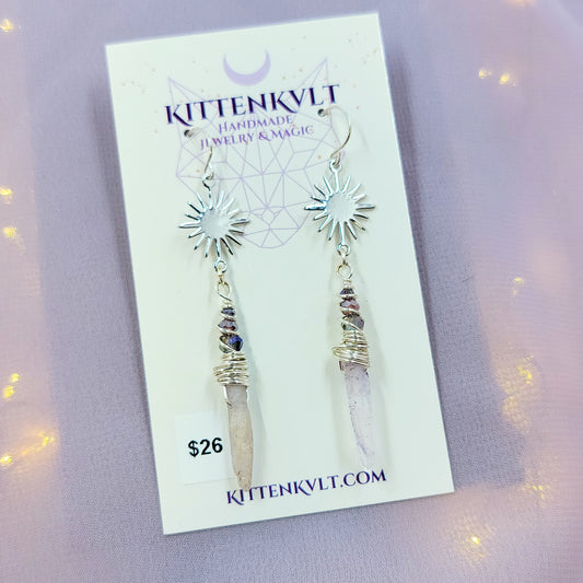 Celestial Aura Quartz Earrings