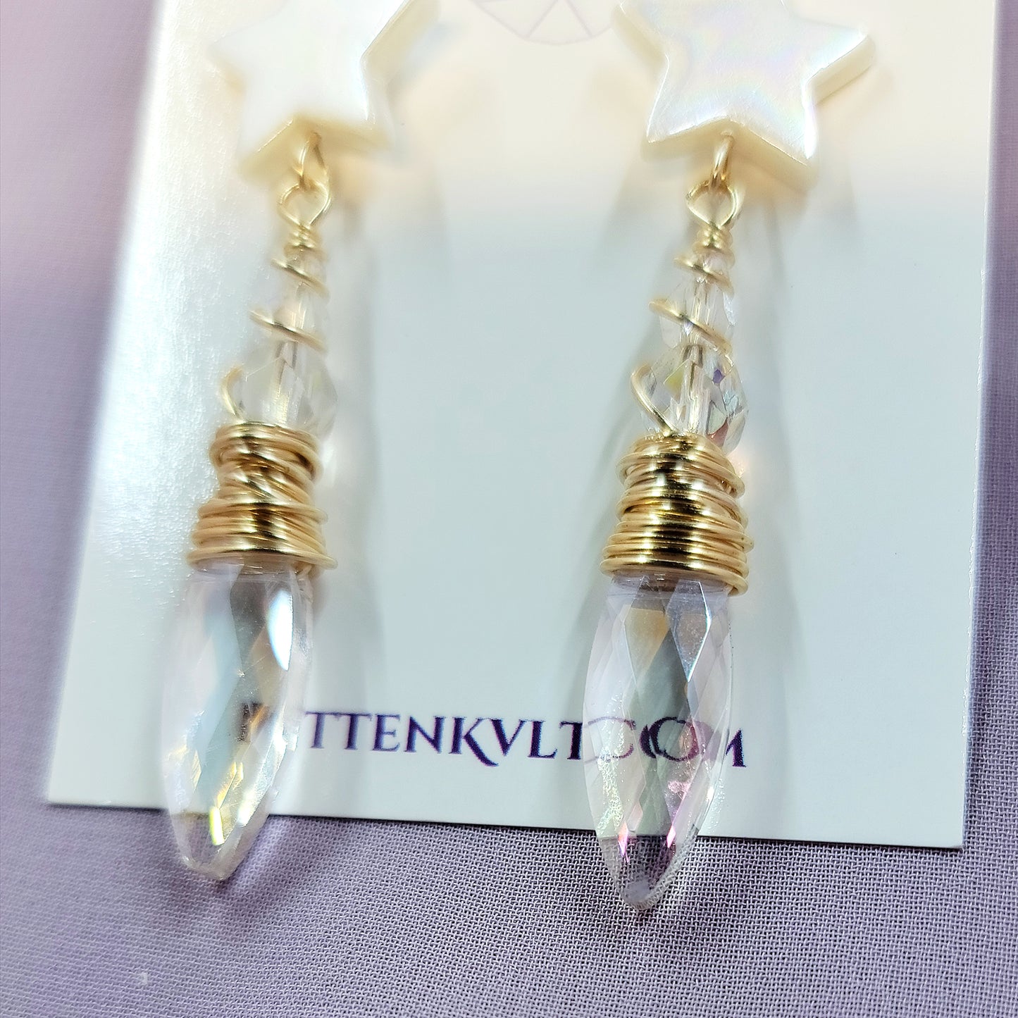 Celestial Sun Catcher Earrings With Shell Stars