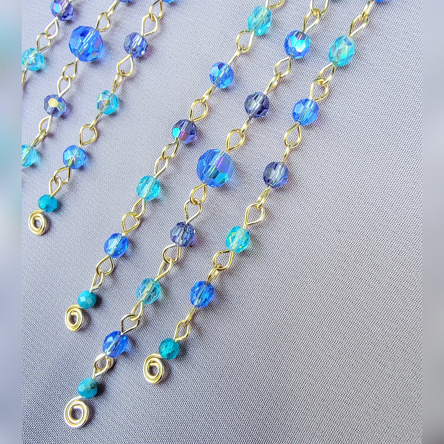 Blue Apatite Flower Earrings