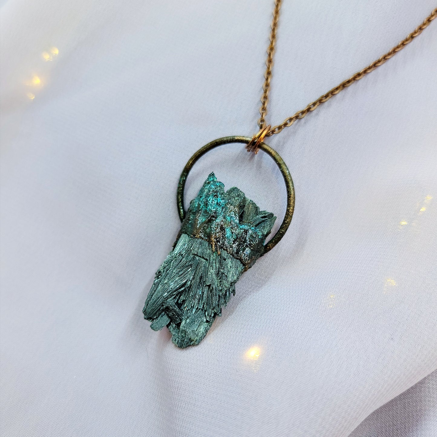 Black Kyanite Patina Dark Mountain Electroformed Copper Necklace