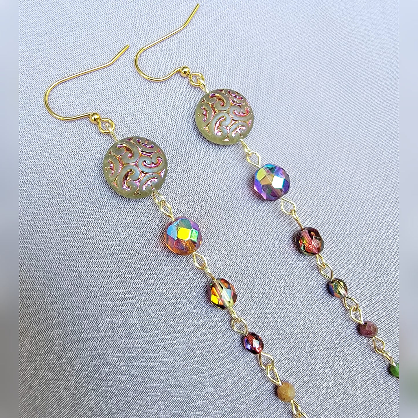 Mystical Fuschite Ruby & Sapphire With Ruby Earrings