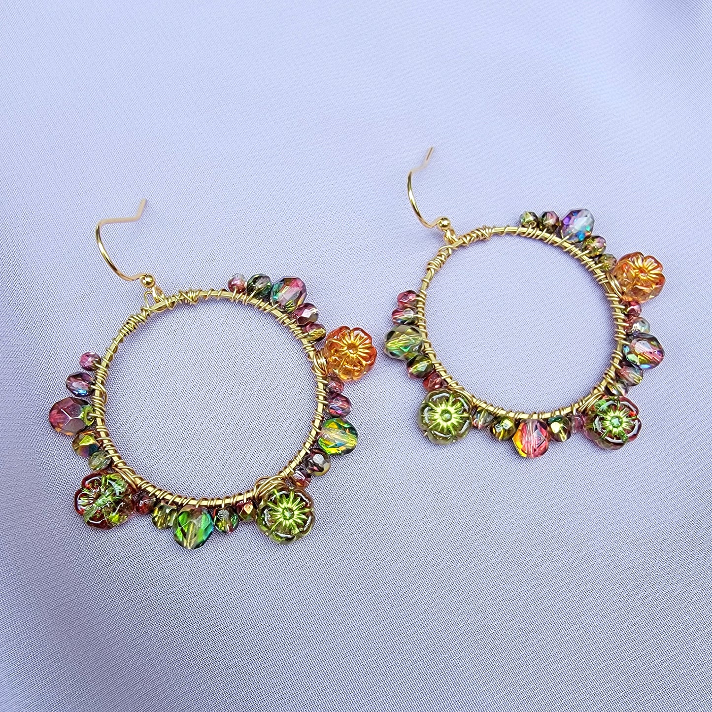 Rainbow Flower Earrings
