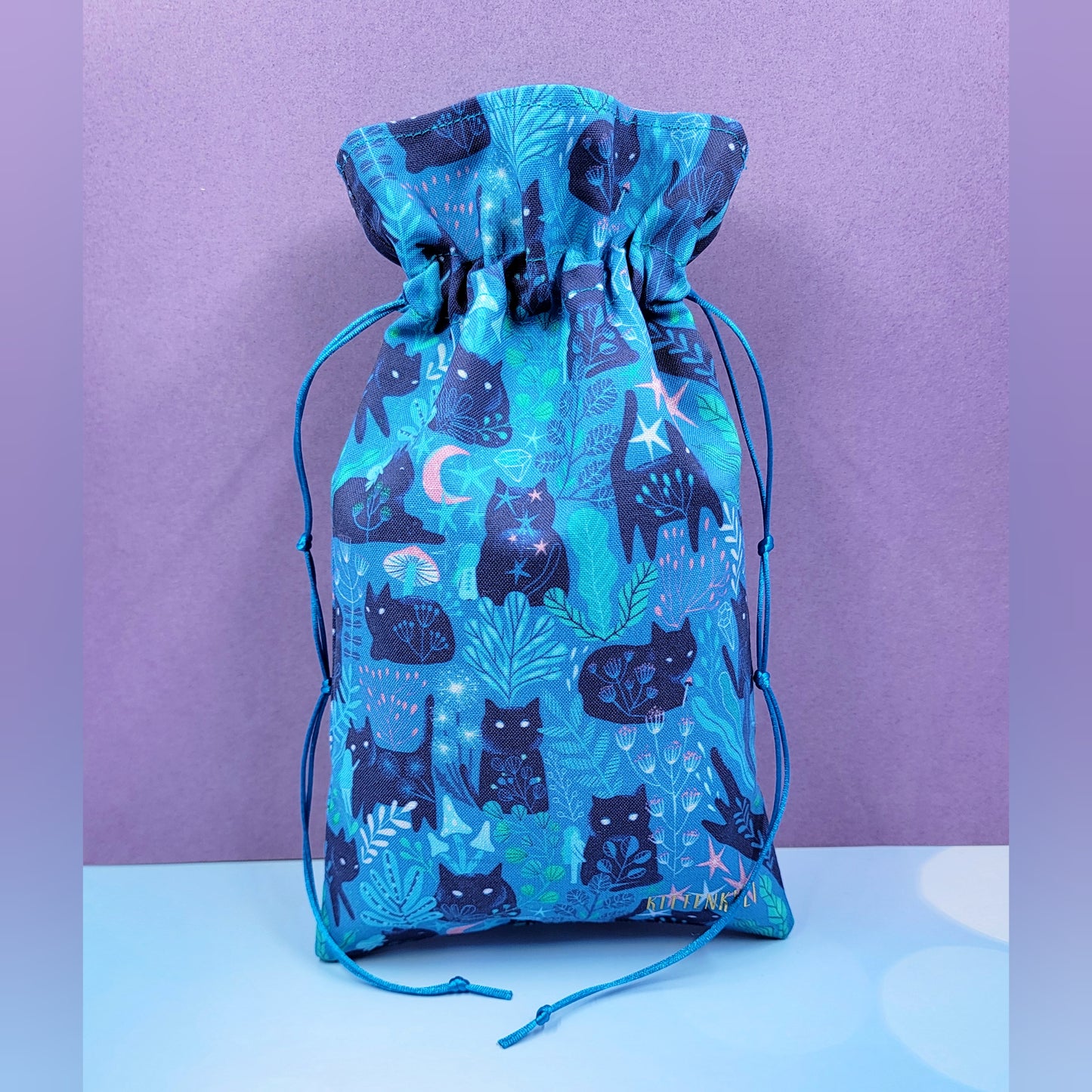 Witchy Mystical Kitty Fairy Garden Tarot Pouch