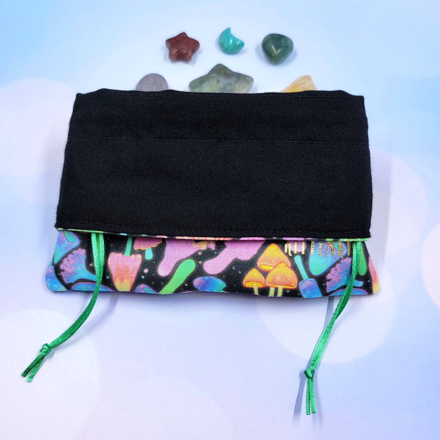 Physchedelic Rainbow Mushroom Crystal Pouch
