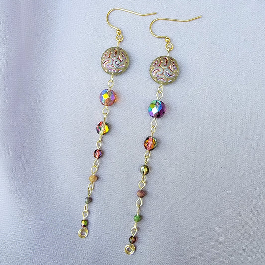 Mystical Fuschite Ruby & Sapphire With Ruby Earrings