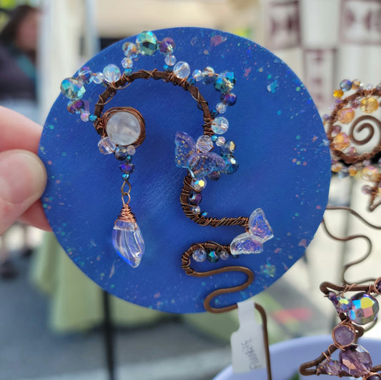 Fluorite Butterfly Sun Catcher Copper Plant Stake