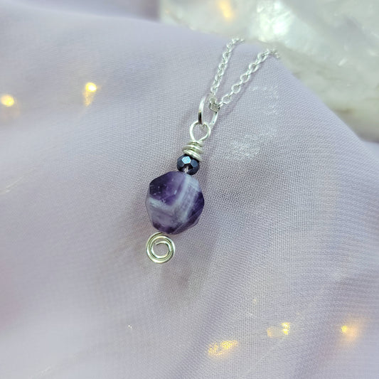 Star Cut Chevron Amethyst Necklace