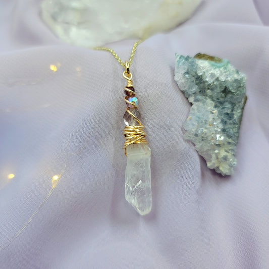 Ethereal Mystical Fairy Quartz Crystal Necklace