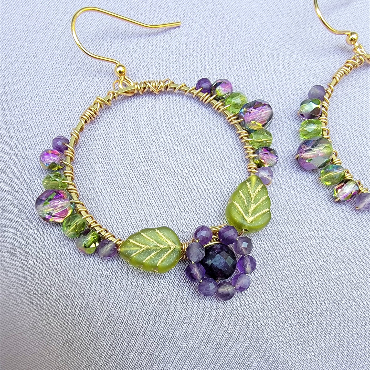 Fairy Amethyst Flower Garden Earrings