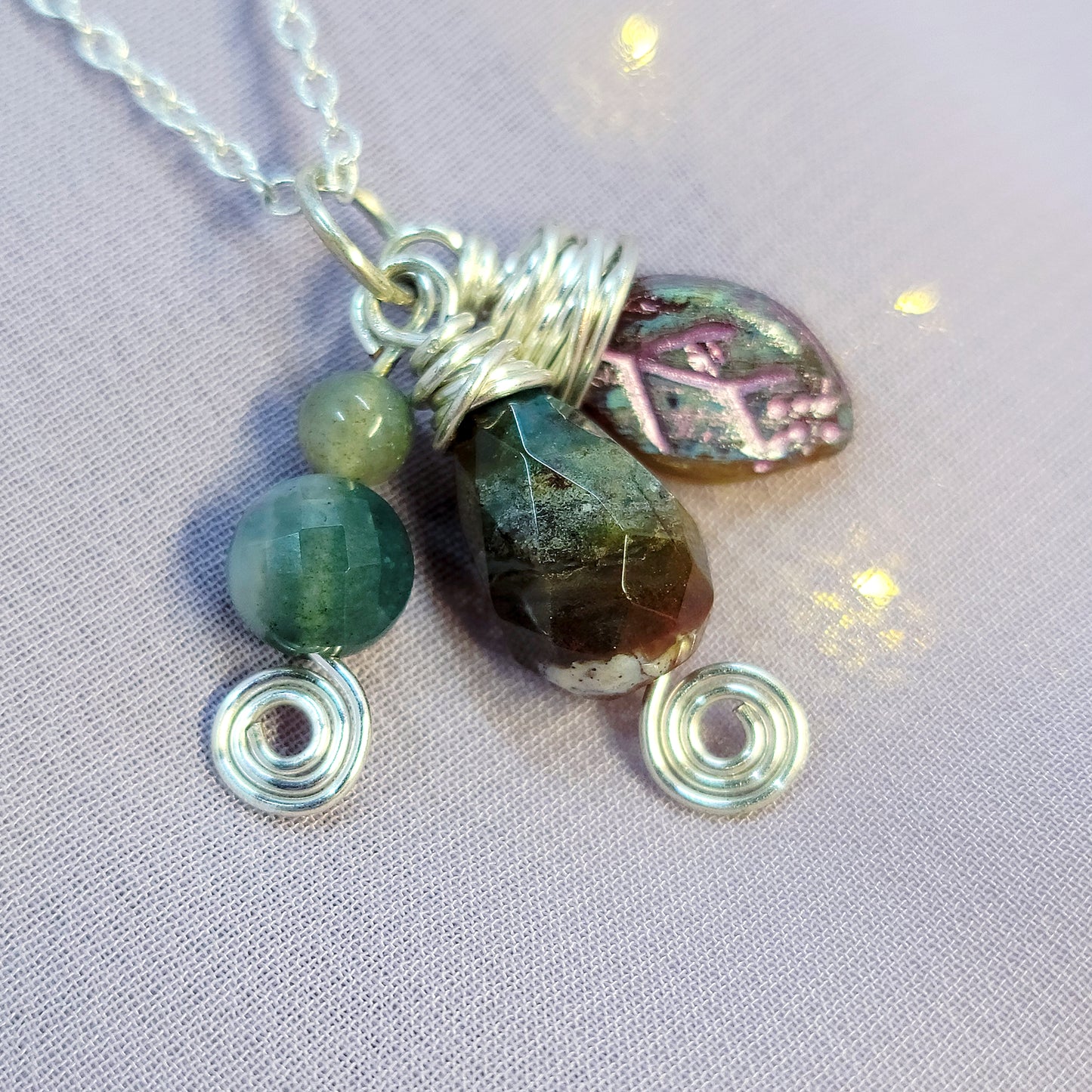 Ocean Jasper Leaf Necklace