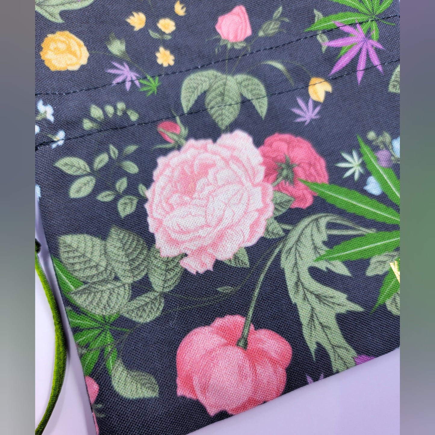 Roses, Pot Leaf, Wildflower Crystal Pouch