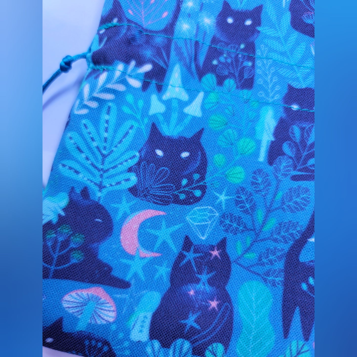 Mystical Witchy Kitty Cat Fairy Garden Crystal Pouch