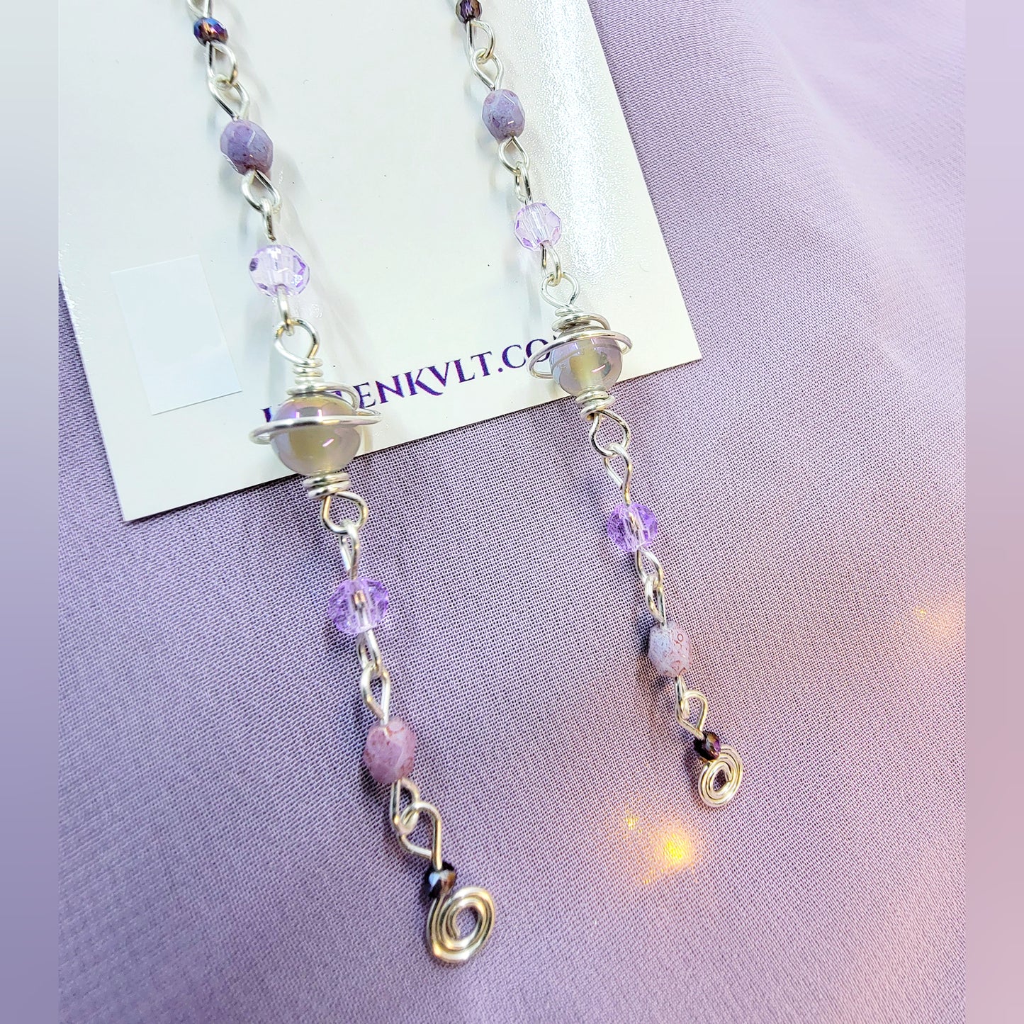 Ethereal Aura Agate & Czech Glass Planet Celestial Earrings