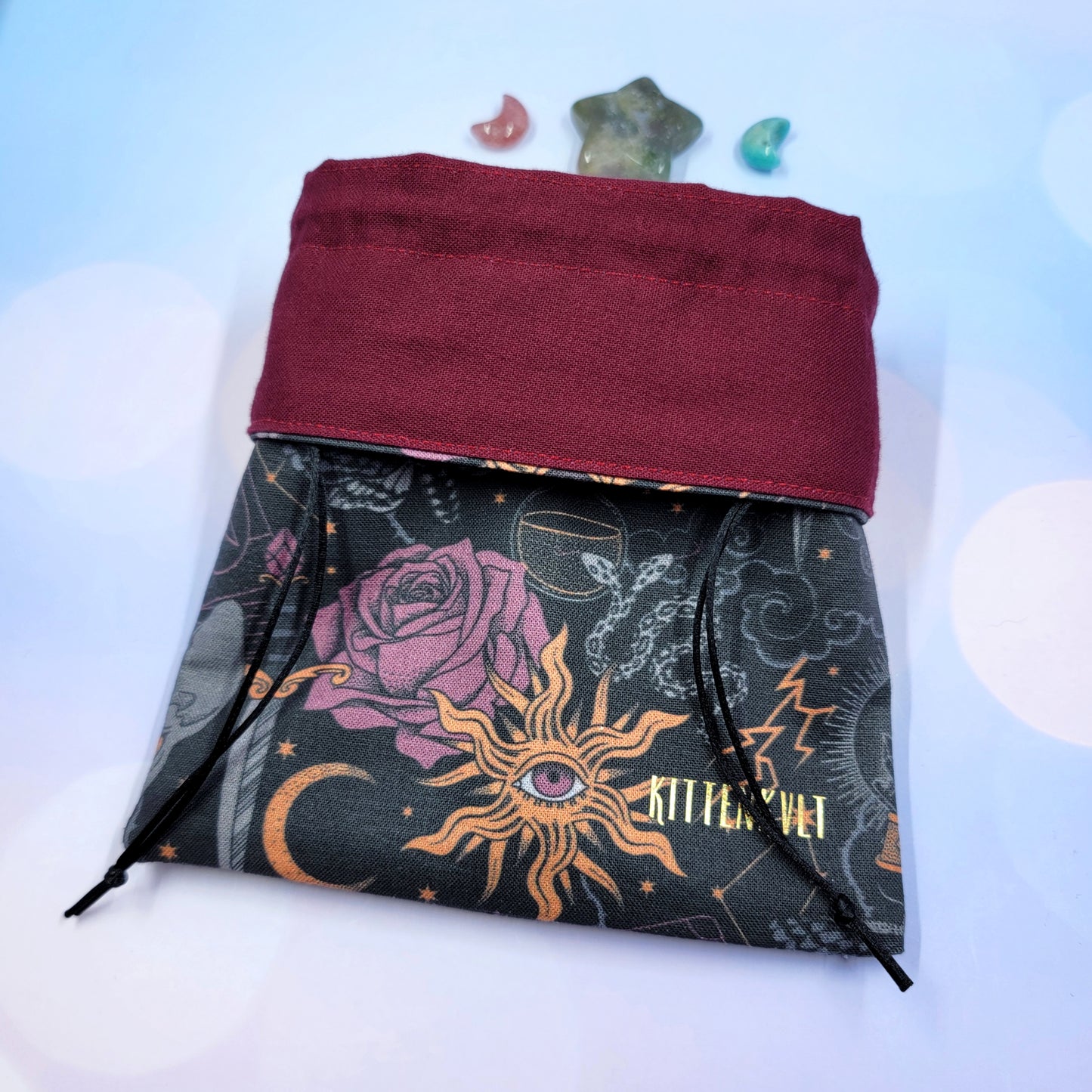 Mystical Gothic Witchy Hairless Sphynx Cat Trinket Pouch