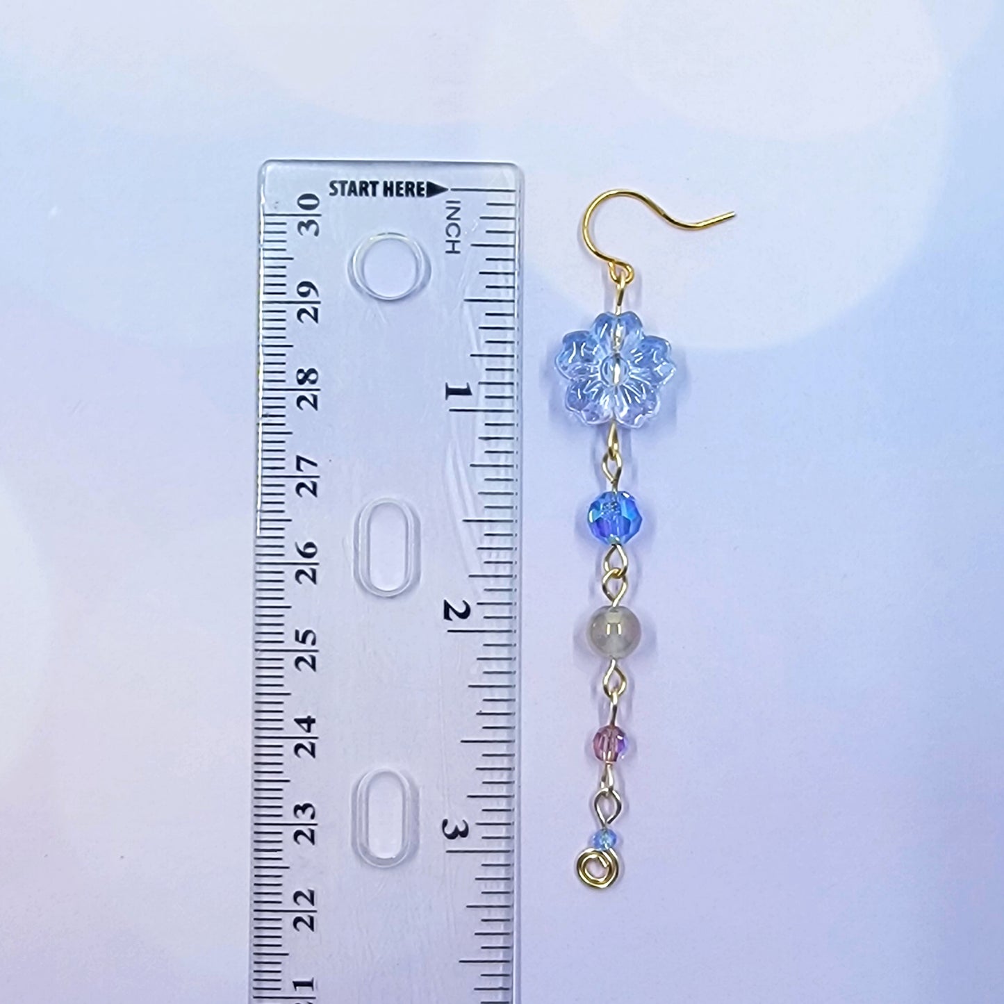 Aura Agate Glass Flower Earrings