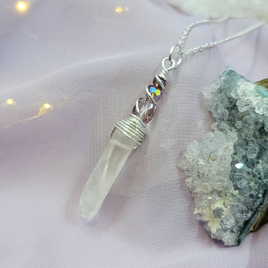 Ethereal Mystical Fairy Quartz Crystal Necklace