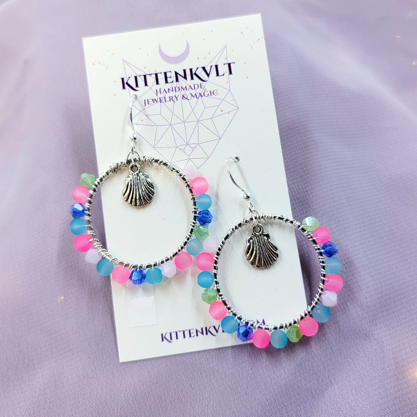 Czech Glass Seashell Earrings