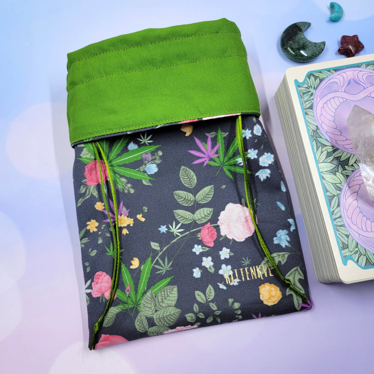 Roses, Pot Leaf, Wildflowers Tarot Pouch
