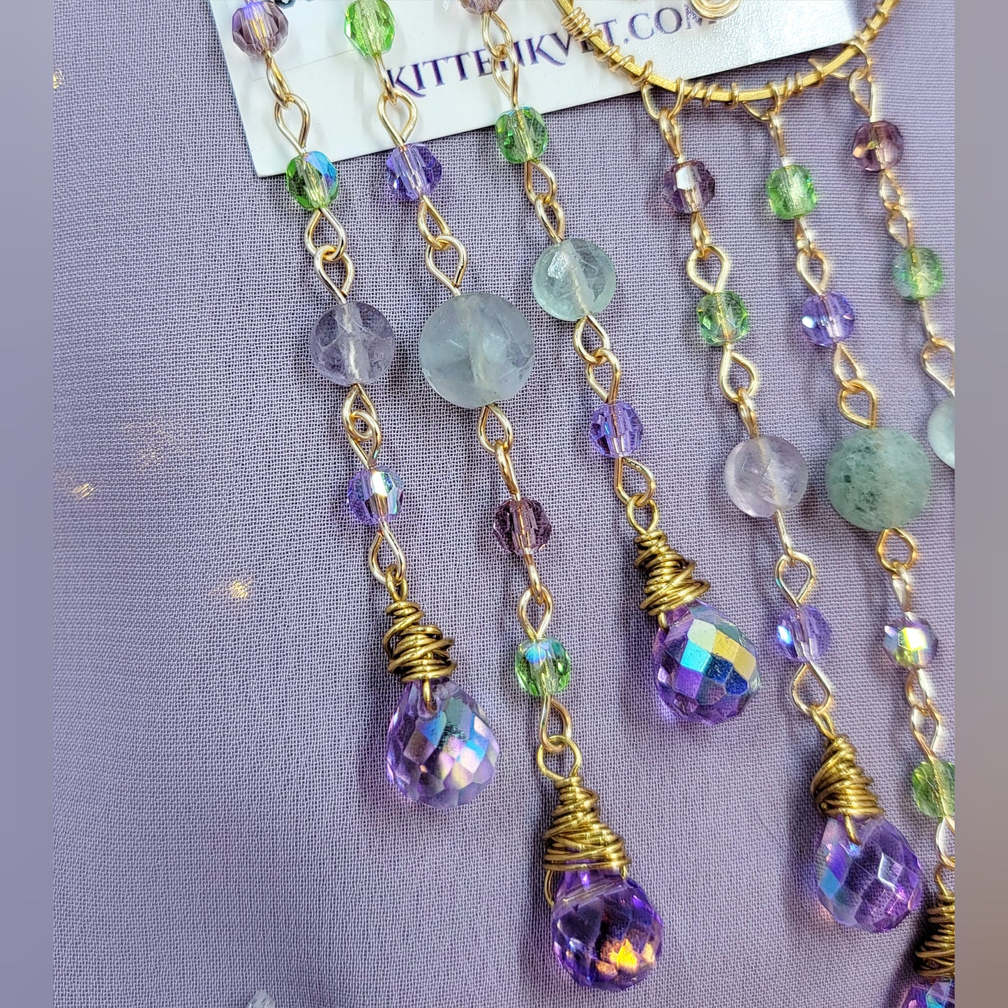 Ethereal Fluorite Fairy Sun Catcher Earrings