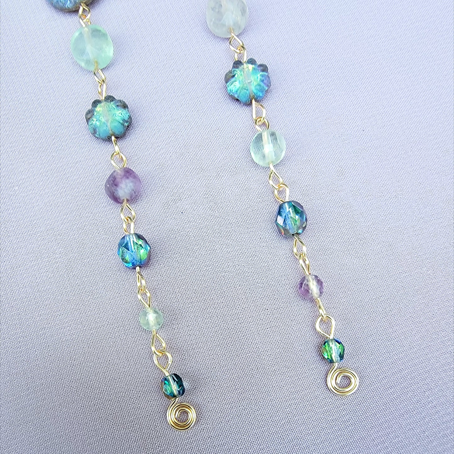 Mystical Fluorite Flower Earrings