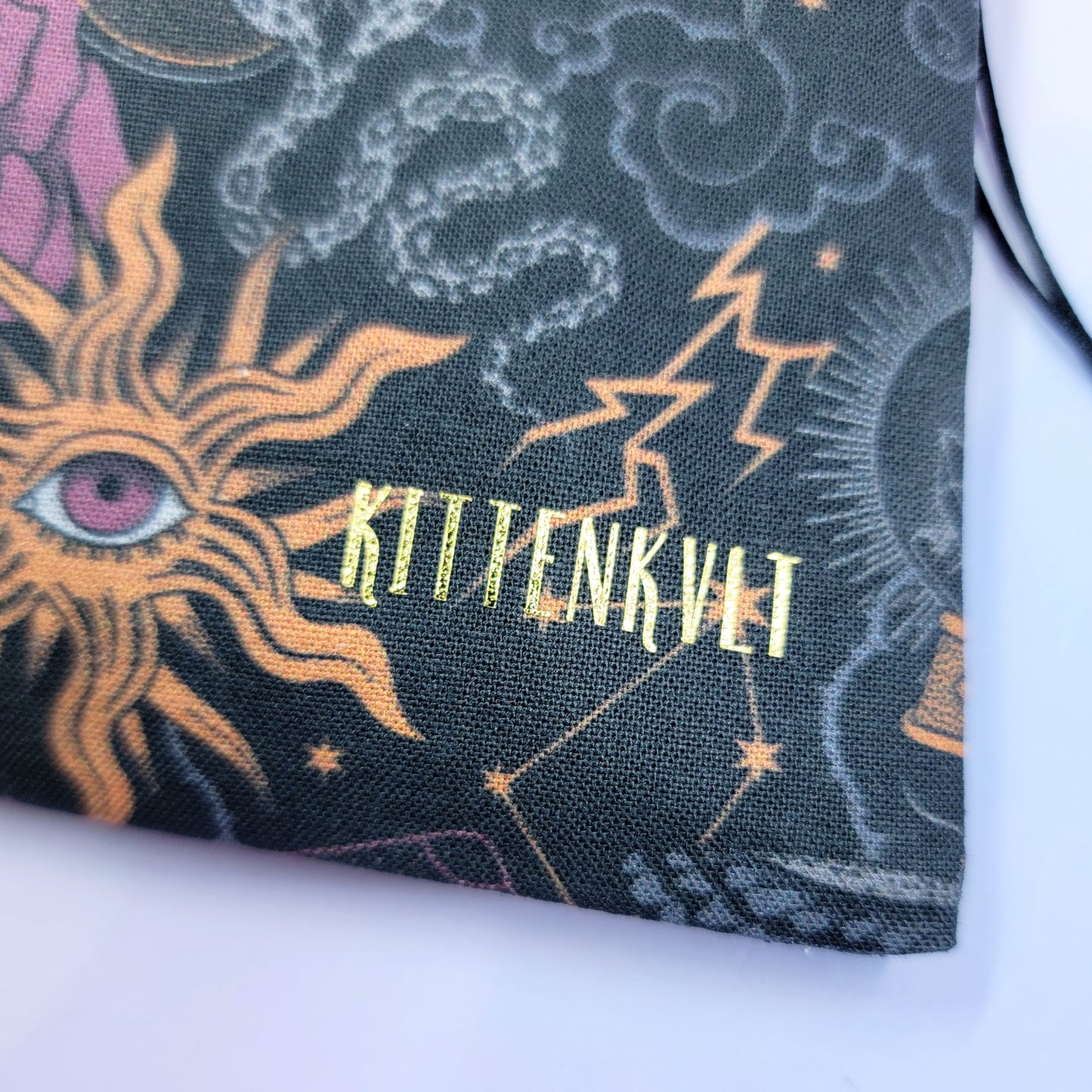 Mystical Gothic Witchy Hairless Sphynx Cat Trinket Pouch