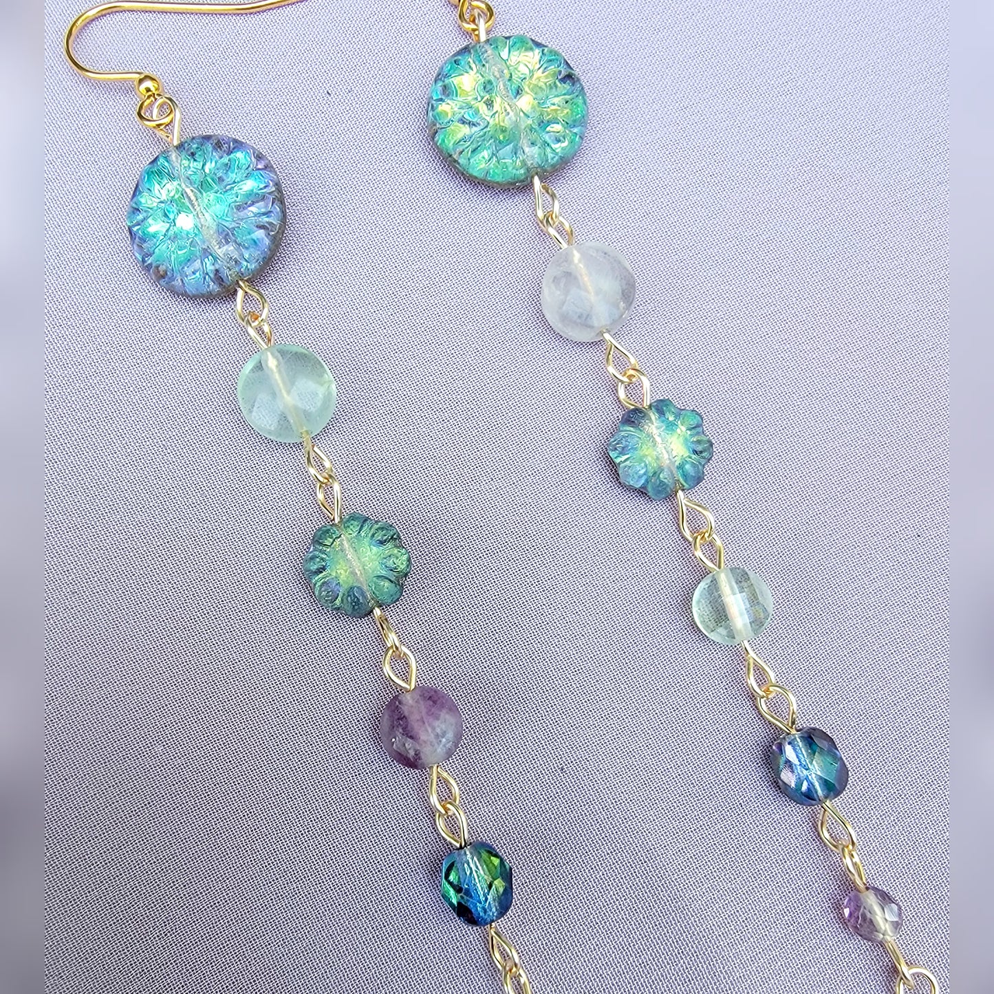 Mystical Fluorite Flower Earrings