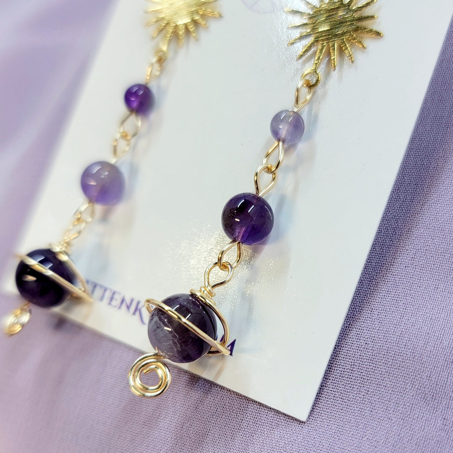 Amethyst Planet Earrings