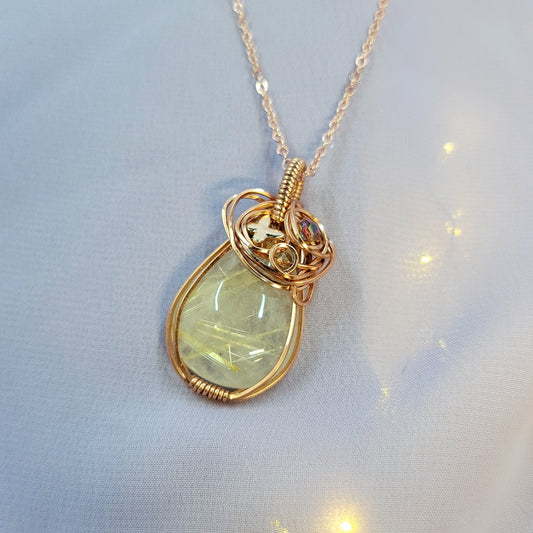 Fairy Rutilated Quartz Butterfly Pendant