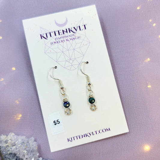 Fairy Azurite Witchy Dainty Earrings