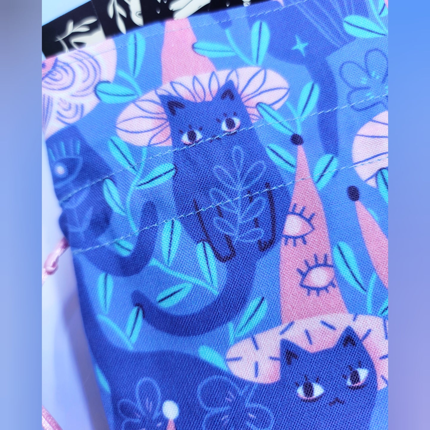 Mystical Witchy Kitty Cat Pastel Garden Trinket Pouch