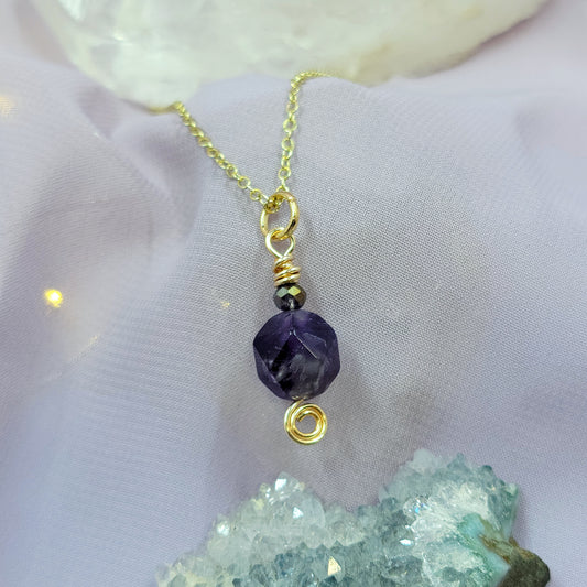 Star Cut Amethyst Necklace