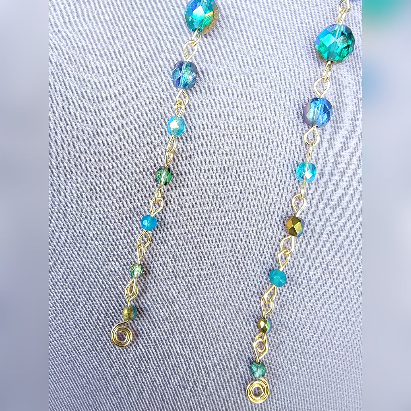 Mystical Hamsa Blue Apatite Earrings