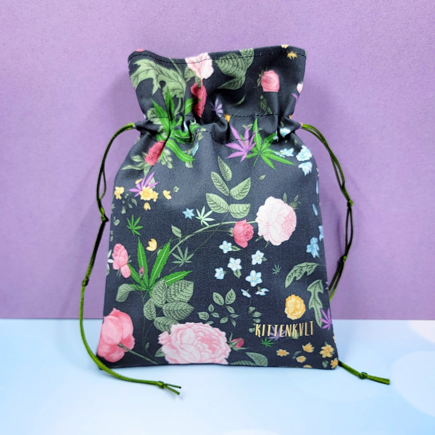 Roses, Pot Leaf, Wildflowers Trinket Pouch