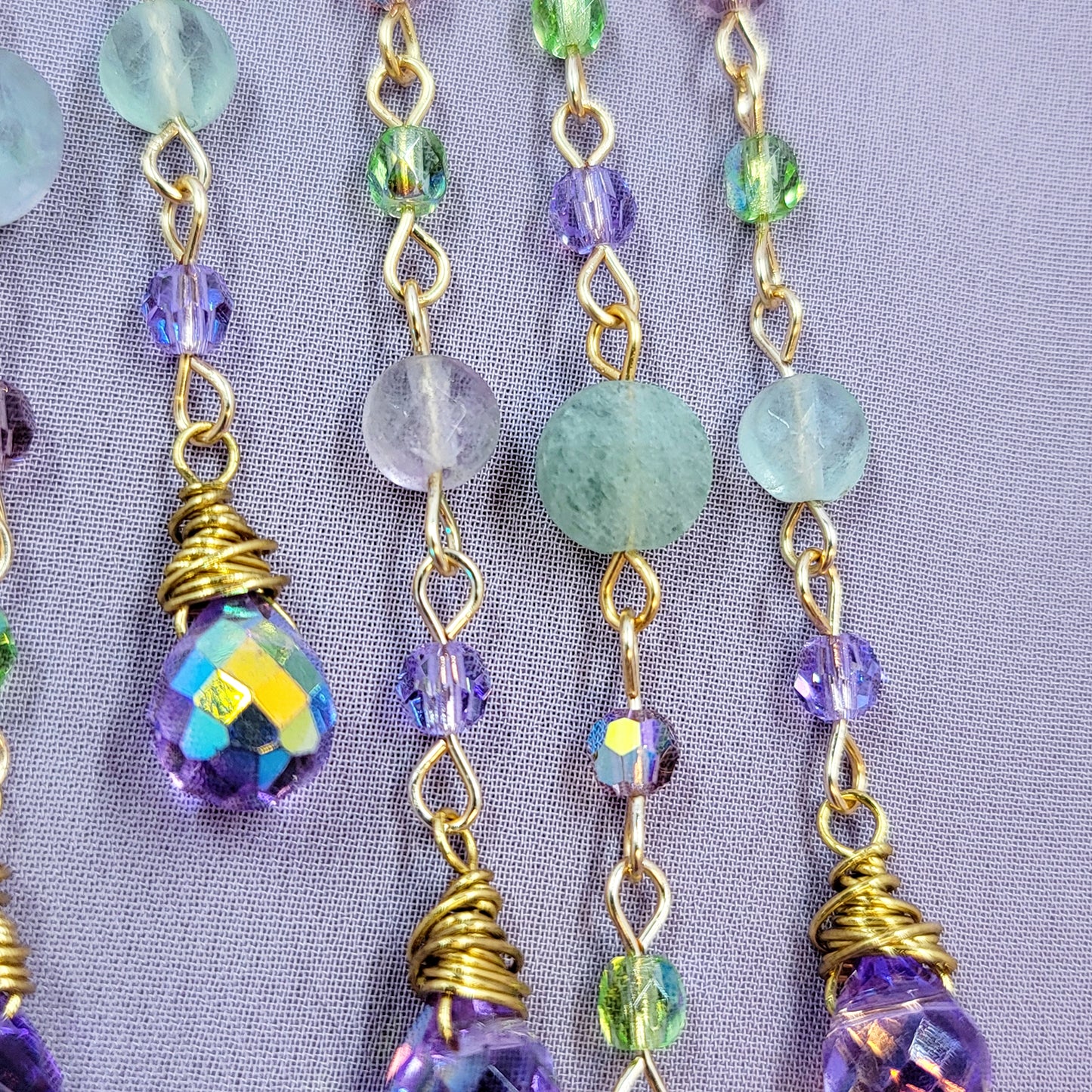 Ethereal Fluorite Fairy Sun Catcher Earrings