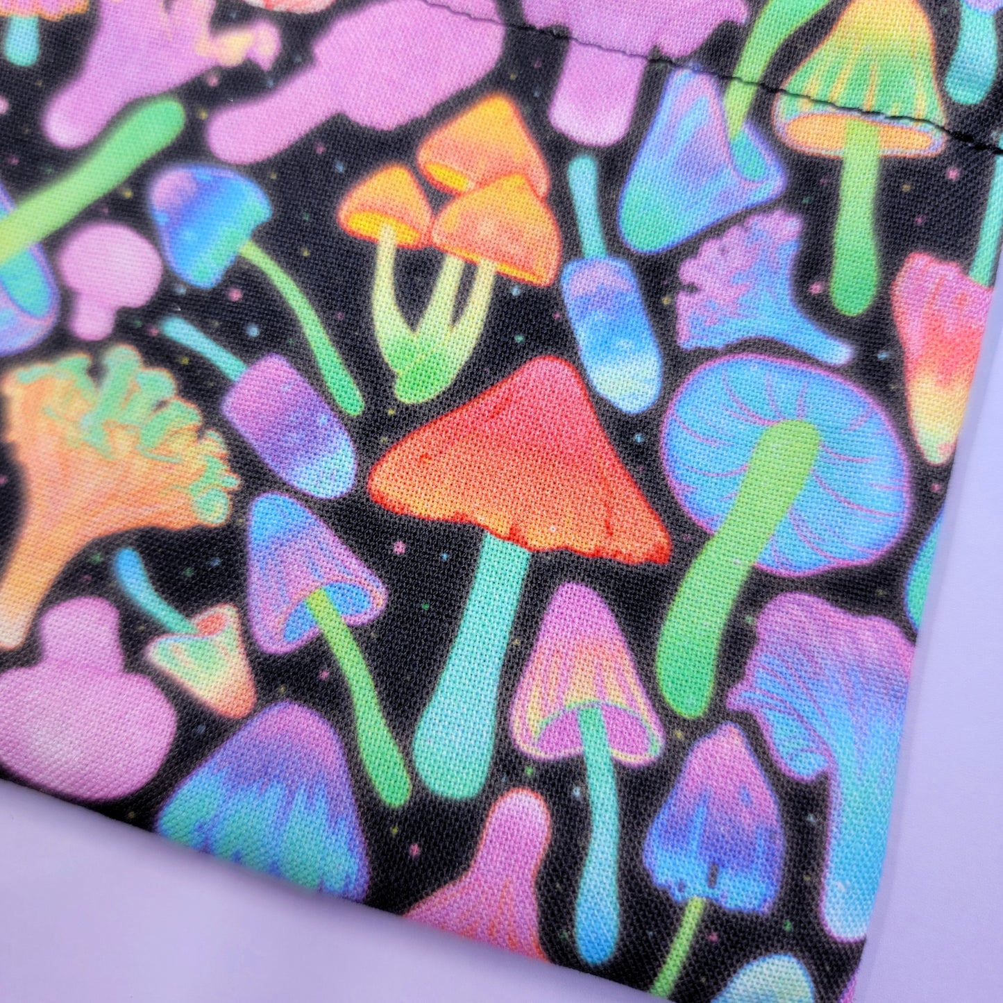 Physchedelic Rainbow Mushroom Crystal Pouch