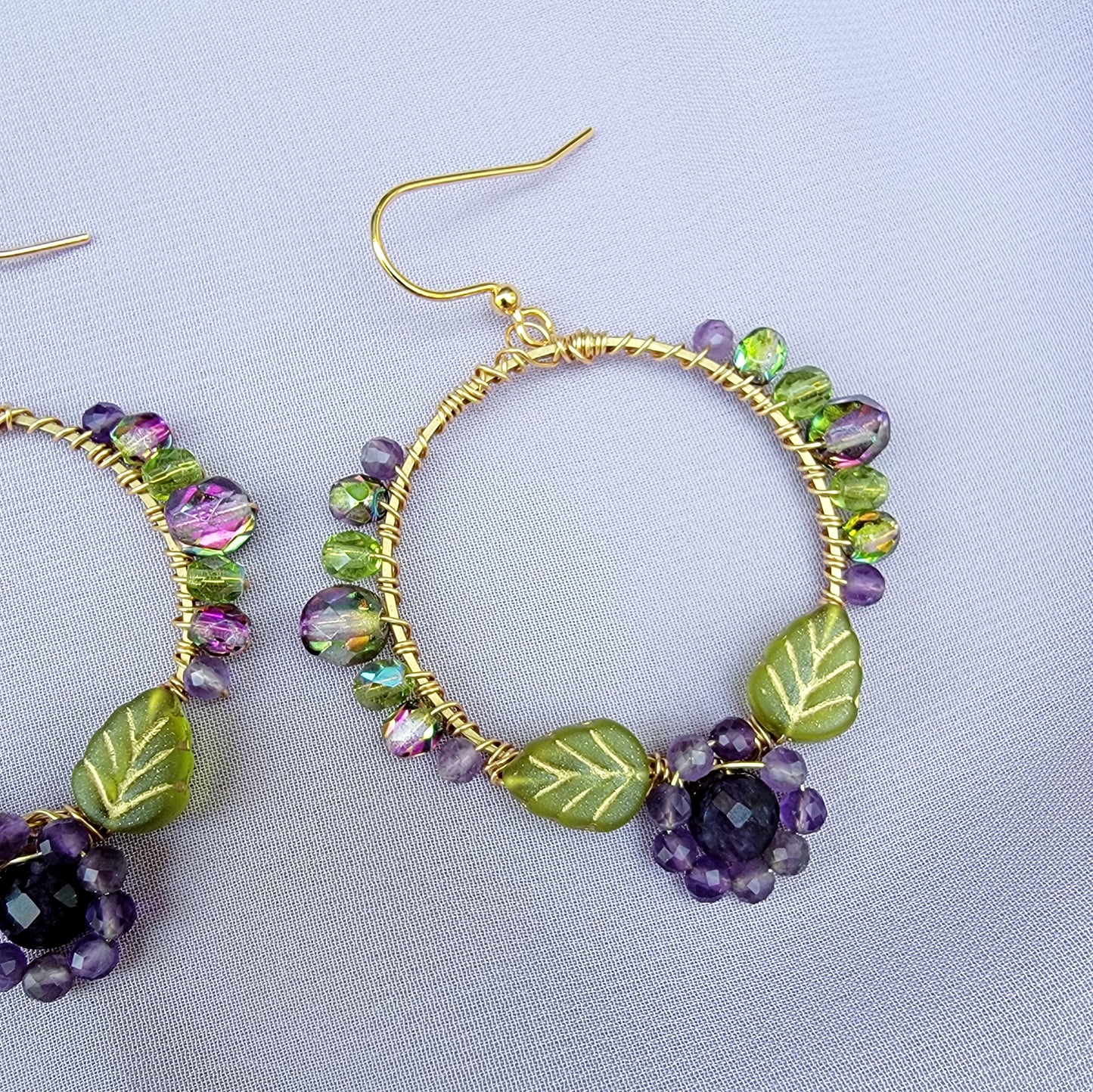 Fairy Amethyst Flower Garden Earrings
