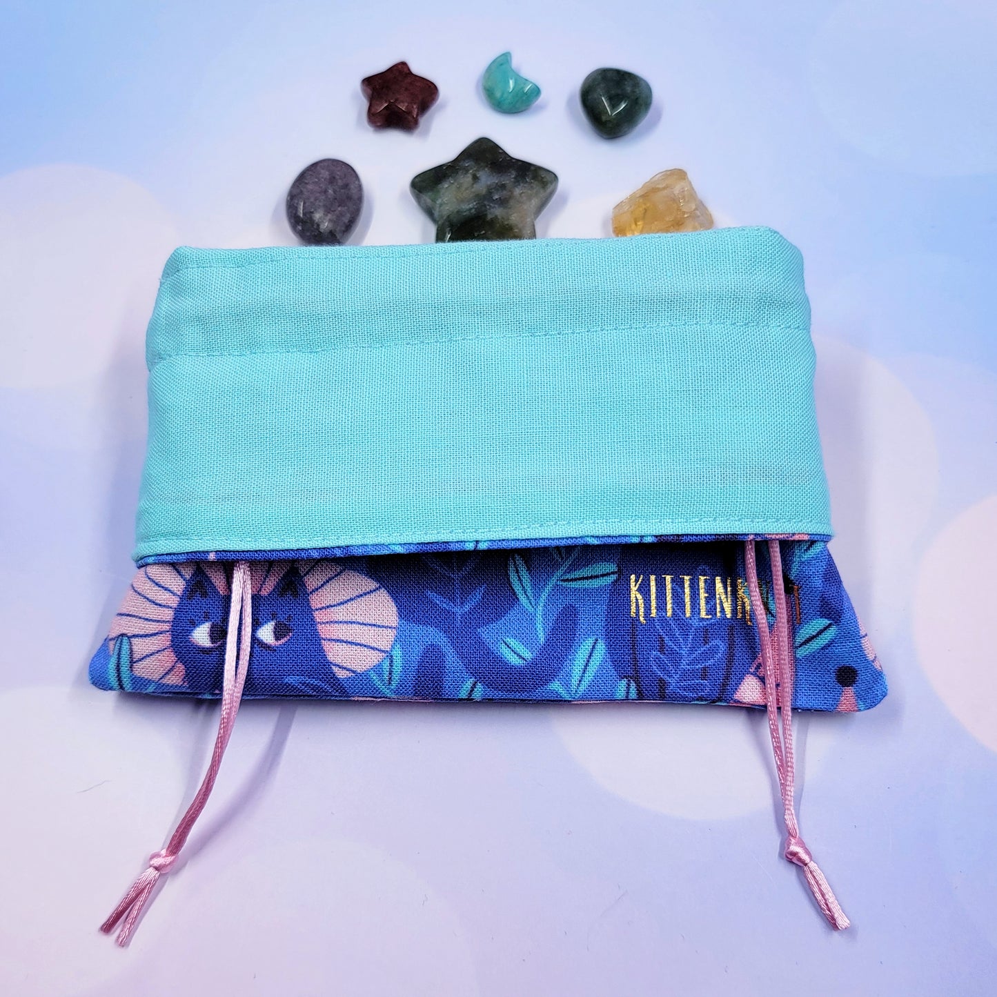 Mystical Witchy Kitty Cat Crystal Pouch