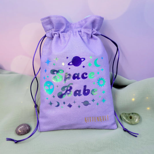 Holographic Space Babe Celestial Alien Crystal Trinket Pouch